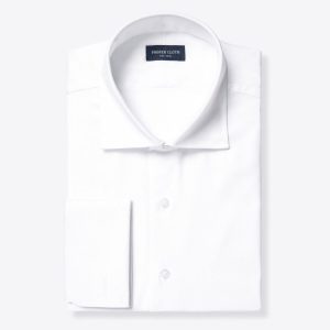 Thomas Mason White Royal Herringbone Fabric